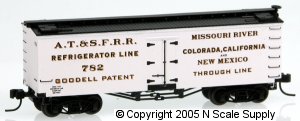 AT&SF - Reefer, Old Time - Goodell Patent - Athearn ATH-10504